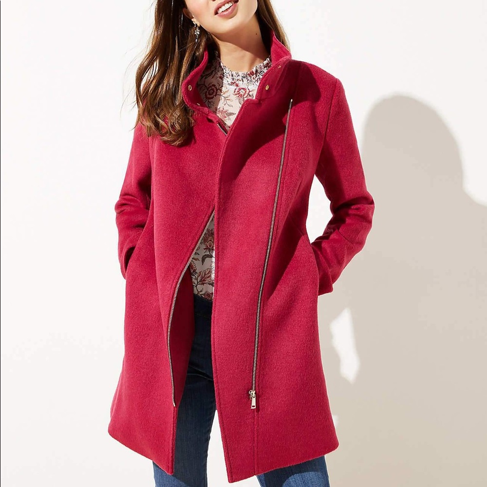NWT, LOFT Women’s Red Wool Coat, XL